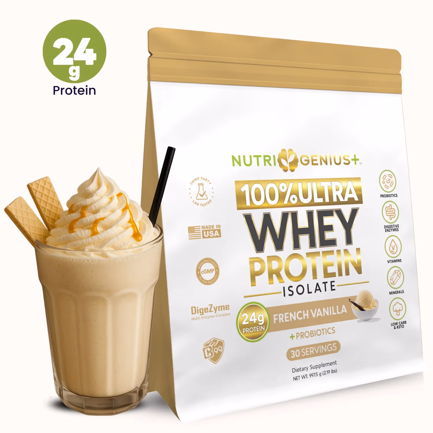 Whey Protein Isolate Nutri Genius Plus® - 30 servings