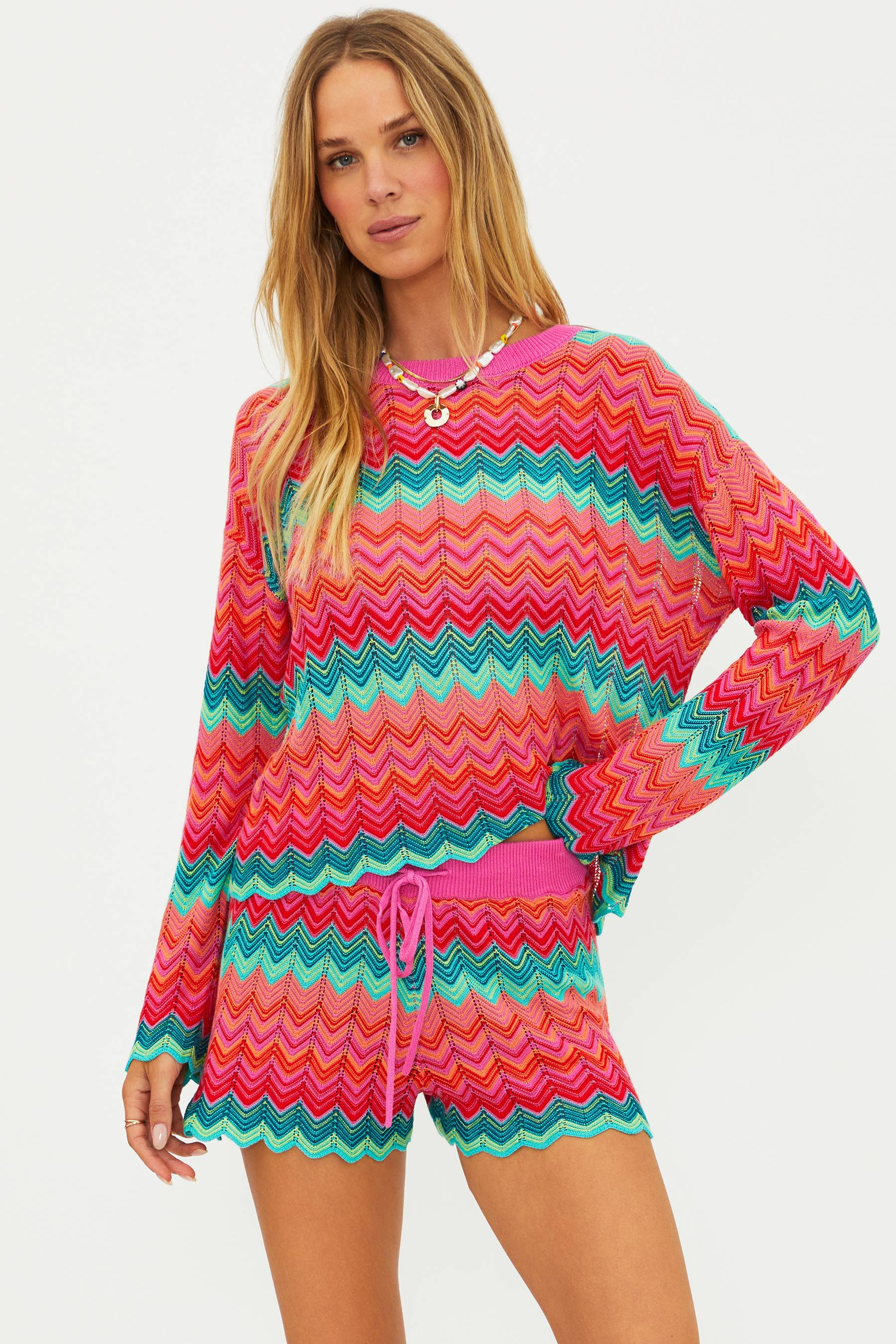 Beach Sweater Strawberry Ice Chevron