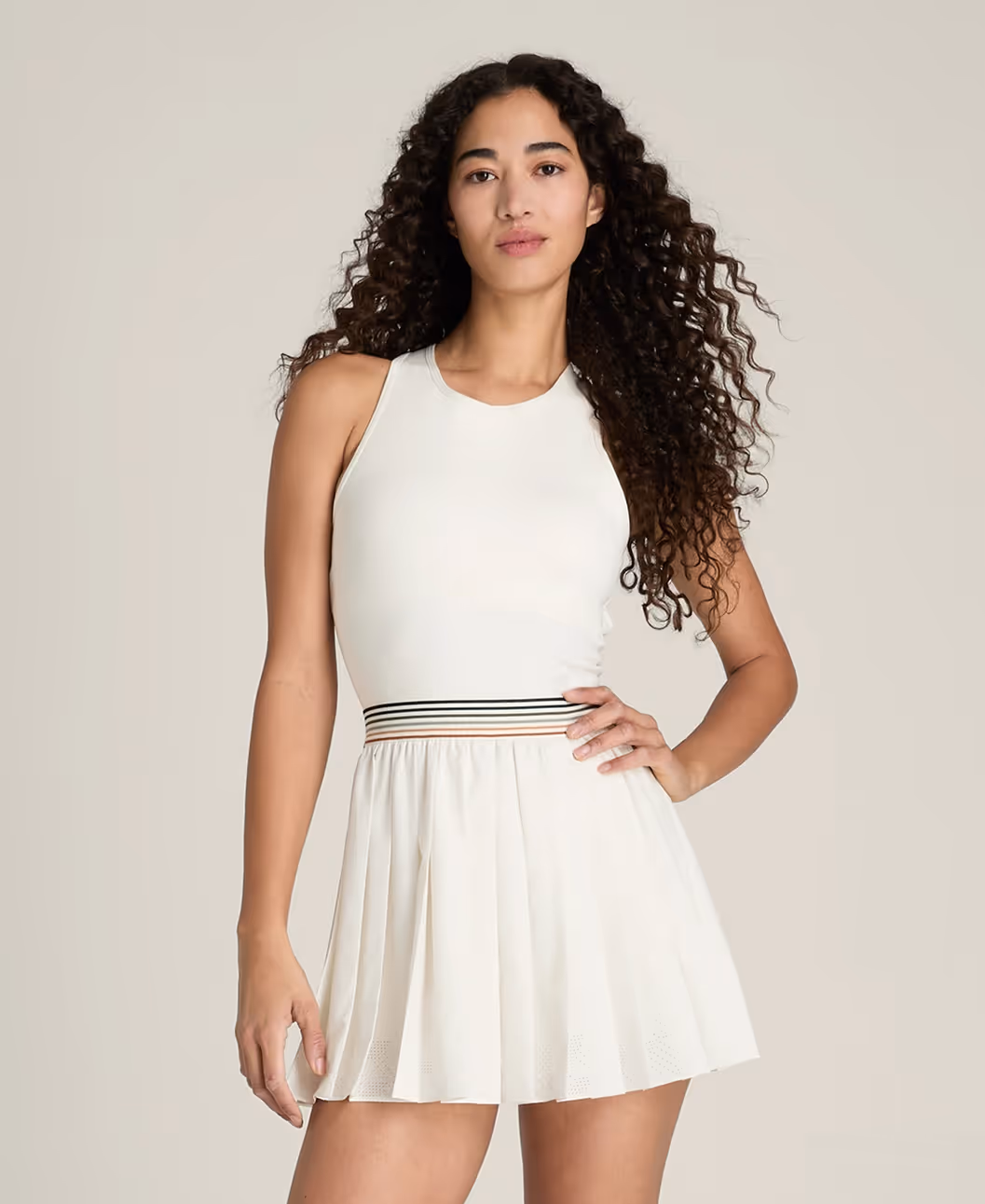 Laser Cut Pleat Dress