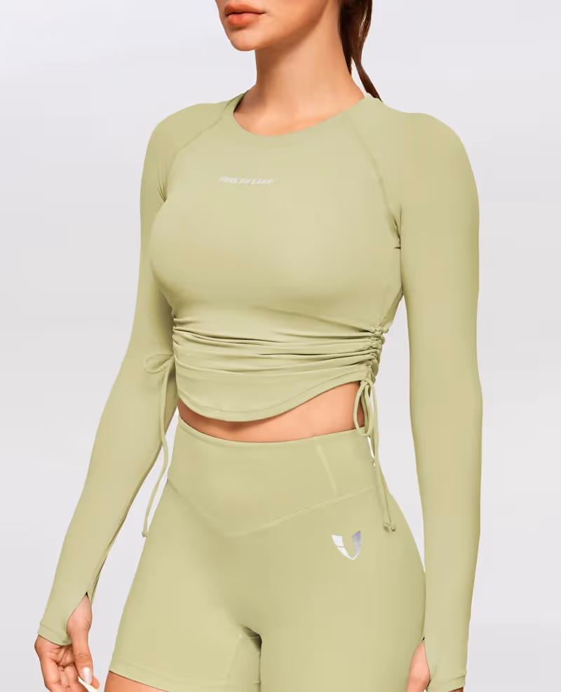 Drawstring Long Sleeve T-shirt
