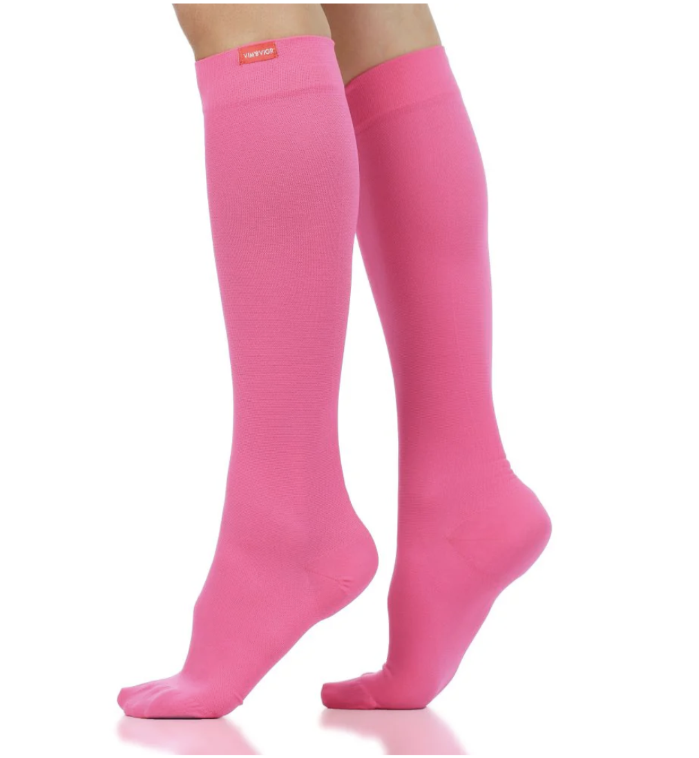 Solid (Moisture-Wick Nylon Compression Socks)