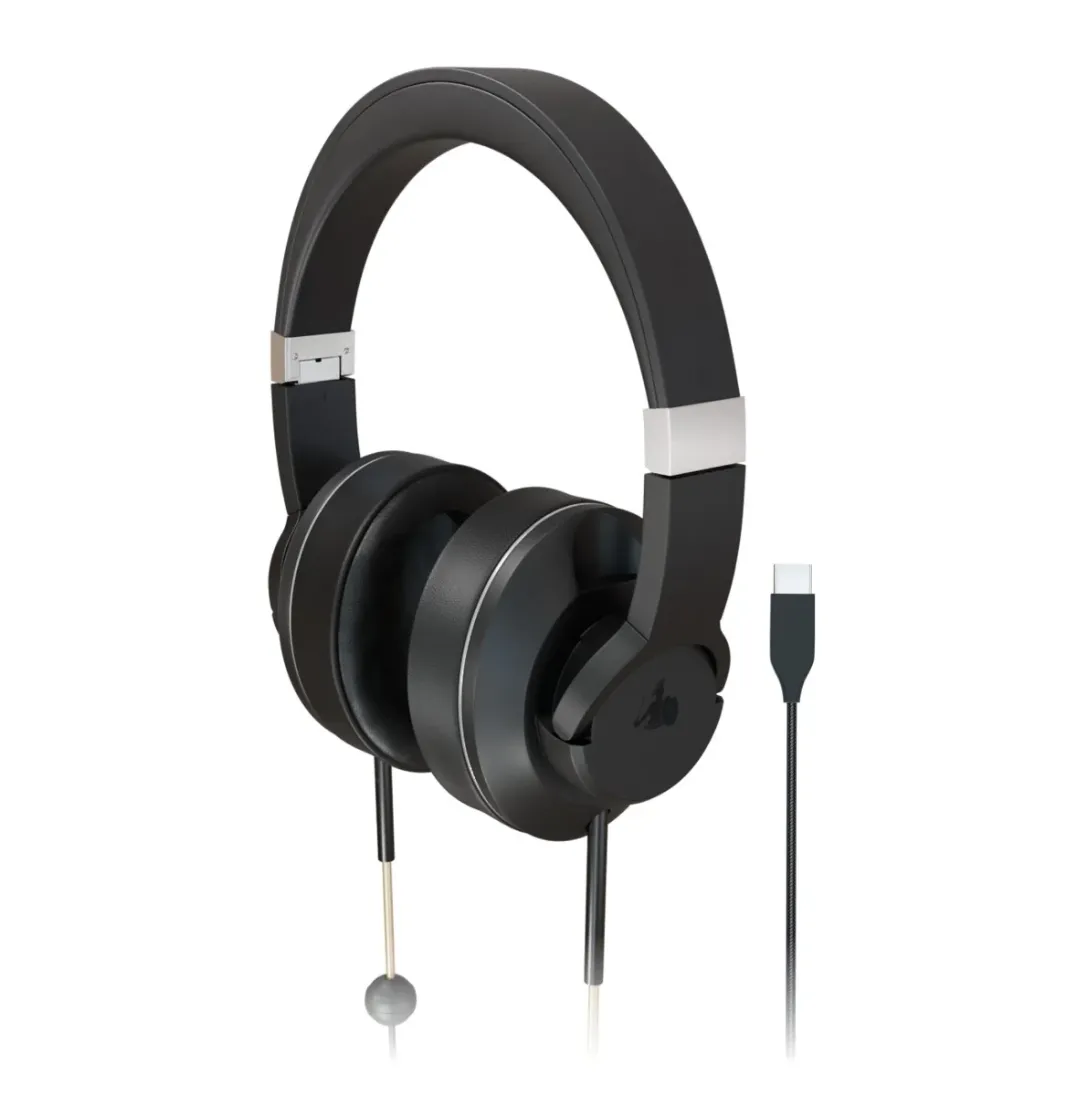 EMF Radiation-Free Air Tube Over-Ear Headphones with Built-In Mic and Full-Range Stereo Sound
